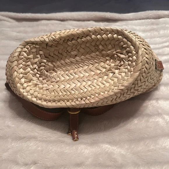 Chloe Marcie leather & raffia Tan Woven shoulder Bag basket crossbody - Picture 11 of 16